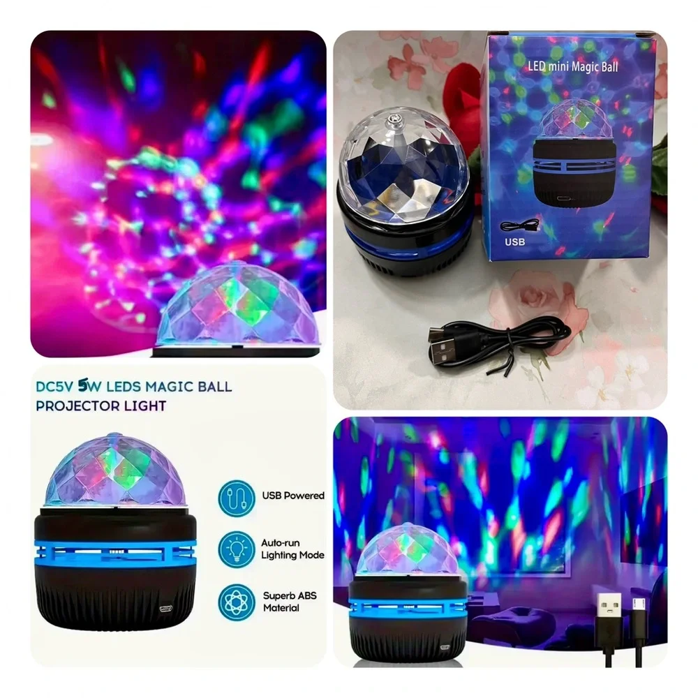 NEW LED Mini Magic Ball Projector Light - Multicolor Nightlights Disco Party